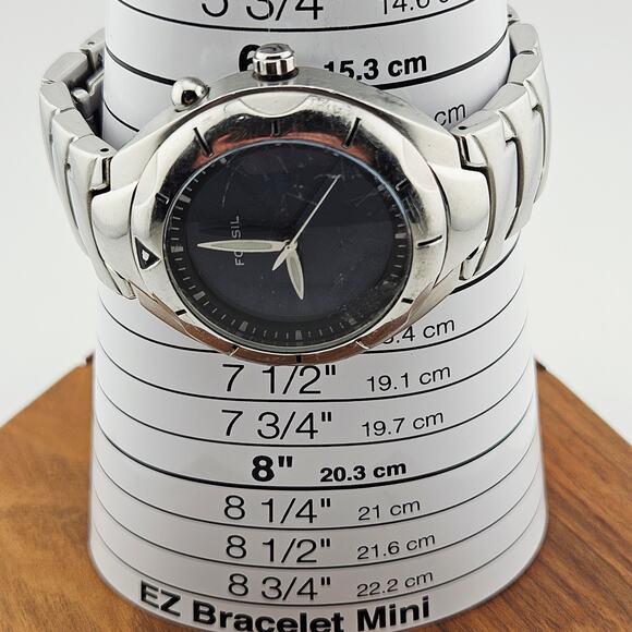 Fossil Big Tic Men's Silver Tone Blue Facce Watch - Picture 7 of 7